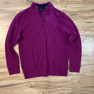 Lands' End Men's Bedford Ribbed Quarter Zip Sweater